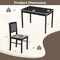 5-Piece Rubber Wood Dining Table Set with 4 Comfortable Cushion Chairs Ideal for Home and Kitchen